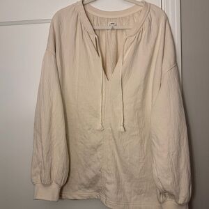 Aerie Cream V-Neck Sweater